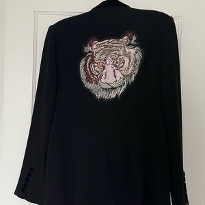 New Cinq et Sept Blazer with Tiger embroidered on back size 8